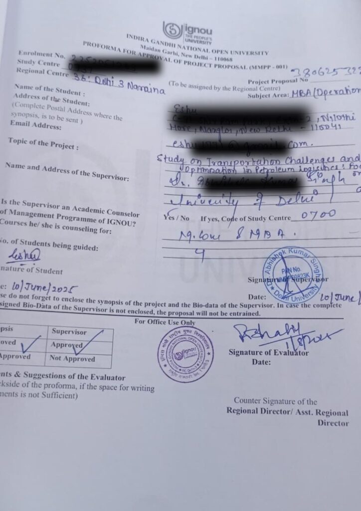 Home mba operation (mmpp 001) approval project