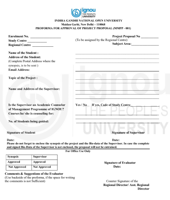 IGNOU MBA Marketing Project (MMPP-01)
